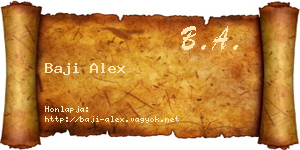 Baji Alex névjegykártya